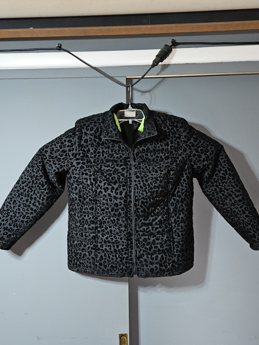 Chico's Womens  Black Leopard-Print Jacket Size 2